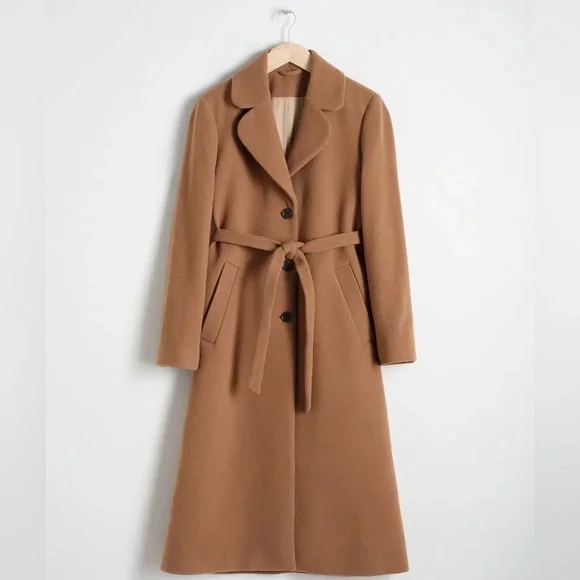 & Other Stories Wool Camel Coat Size 2 - Picture 4 of 9